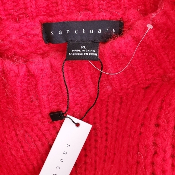 NWT Sanctuary Red Party Stripe Crewneck Sweater - Picture 7 of 7